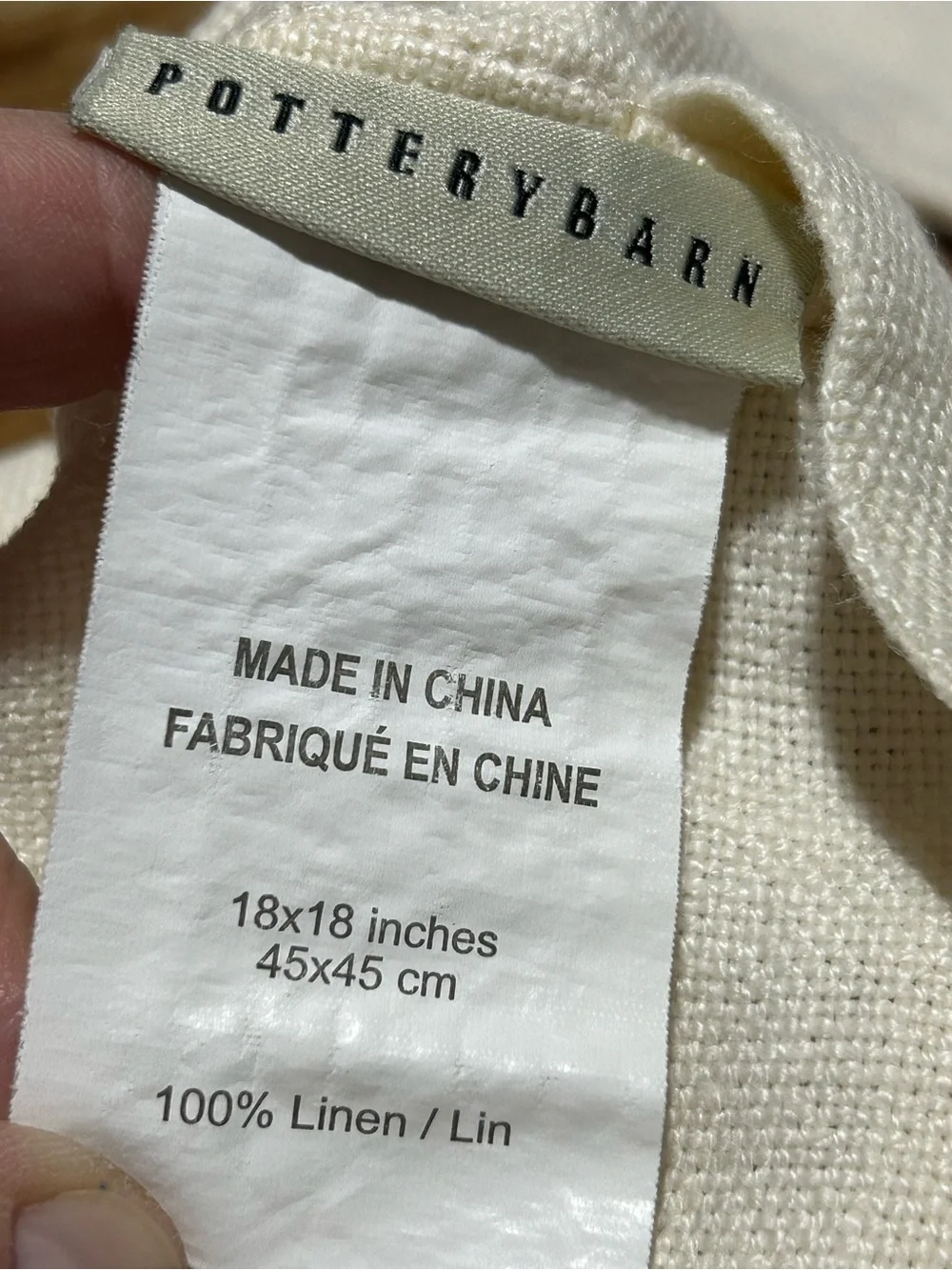 Pottery Barn Big Button Linen Pillow Covers x 2